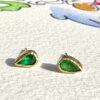 Emerald Pear Studs